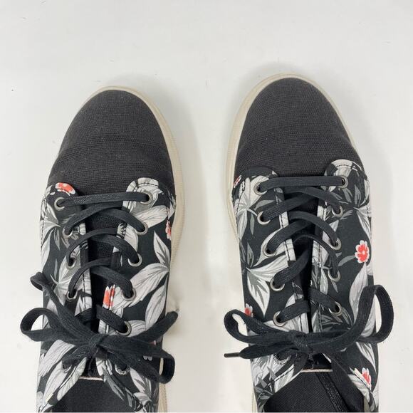 TOMS Trvl Lite Low Black Tropical Lace Up Canvas Sneakers Tennis Shoes mens 12 - Picture 6 of 14